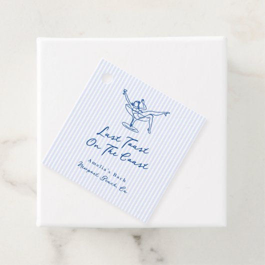 Whimsical Hand Getrokken Blauw Laatste Toast aan d Bedankjes Labels (In situ)