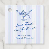 Whimsical Hand Getrokken Blauw Laatste Toast aan d Bedankjes Labels (Voorkant)