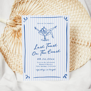 Whimsical Hand Getrokken Blauw Laatste Toast aan d Kaart