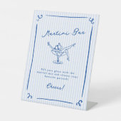 Whimsical Hand Getrokken Blauw Laatste Toast Marti Reclamebord Met Voetstuk (Voorkant)