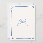 Whimsical Hand Getrokken Blauw Tying the Knot Kaart (Achterkant)
