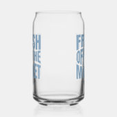 Whimsical Hand getrokken blauw vers van de markt Blikvorm Glas (Rechts)