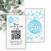Whimsical Hand getrokken Blauwe bruiloft QR-code R Informatiekaartje