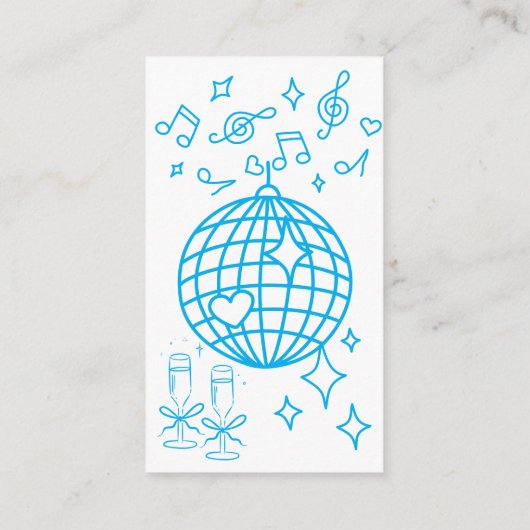 Whimsical Hand getrokken Blauwe bruiloft QR-code R Informatiekaartje (Achterkant)