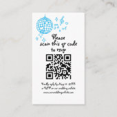Whimsical Hand getrokken Blauwe bruiloft QR-code R Informatiekaartje (Voorkant)