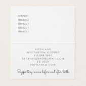 Whimsical Hand Getrokken Bloemen Doula Verloskundi Visitekaartjes (Binnenkant ongevouwen)