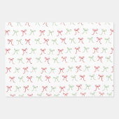 Whimsical Hand Getrokken Bogen Rood & Groen Kerstm Inpakpapier Vel (Voorkant)