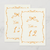 Whimsical Hand Getrokken Bogen Trouwtafel Nummer RSVP Kaartje (Voorkant / Achterkant)