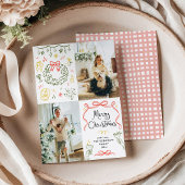 Whimsical Hand Getrokken Bogen Vrolijk Kerstmis 2  Feestdagenkaart