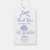 Whimsical hand getrokken boog bruids thee partij g cadeaulabel (Voorkant)