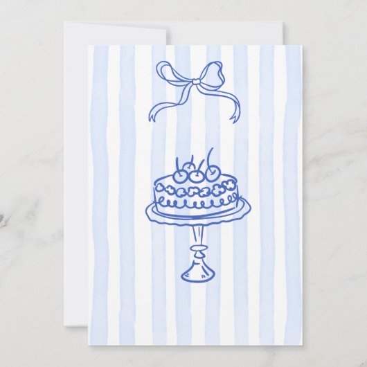 Whimsical hand getrokken boog bruids thee partij kaart (Achterkant)