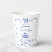 Whimsical hand getrokken boog bruids thee partij papieren bekers (Achterkant)