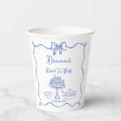 Whimsical hand getrokken boog bruids thee partij papieren bekers (Voorkant)