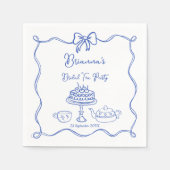Whimsical hand getrokken boog bruids thee partij servet (Voorkant)
