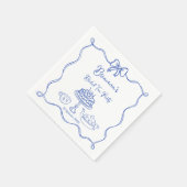 Whimsical hand getrokken boog bruids thee partij servet (Hoek)