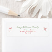 Whimsical Hand getrokken boog kerst terug Etiket (Insitu)