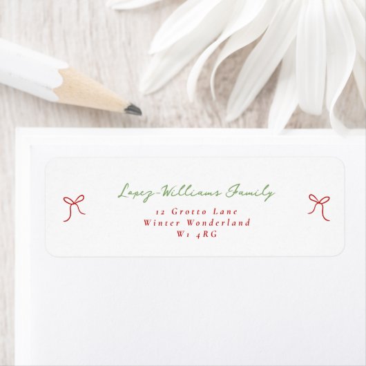 Whimsical Hand getrokken boog kerst terug Etiket (Insitu)