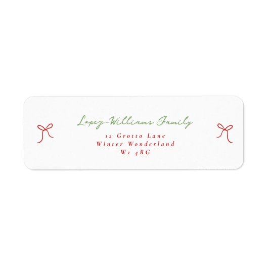 Whimsical Hand getrokken boog kerst terug Etiket (Voorkant)
