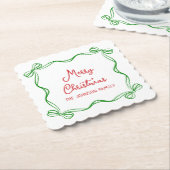 Whimsical Hand getrokken boog kerstcadeau Kartonnen Onderzetters (Gebogen)