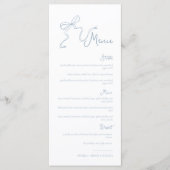 Whimsical Hand getrokken boog lichtblauw bruiloft  Menu (Voorkant)