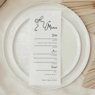 Whimsical Hand getrokken Bow Bruiloft Menu