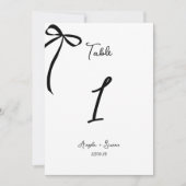 Whimsical Hand getrokken Bow Trouwtafel nummer (Voorkant)