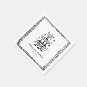 Whimsical Hand getrokken bruiloft monogram Servet (Hoek)