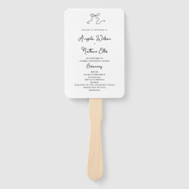 Whimsical Hand getrokken bruiloft programma Fan Handwaaier