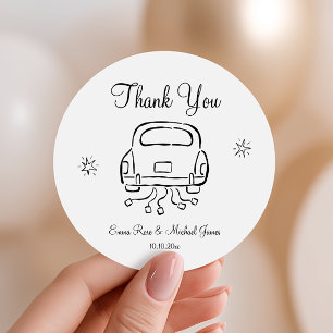 Whimsical Hand getrokken bruiloft Ronde Sticker