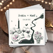 Whimsical Hand getrokken bruiloft Servet