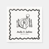 Whimsical Hand getrokken bruiloft servetten (Voorkant)