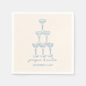 Whimsical Hand getrokken bruiloft servetten (Voorkant)