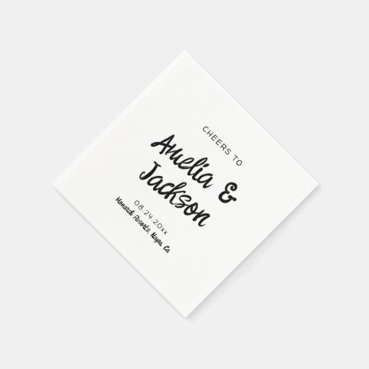 Whimsical Hand getrokken bruiloft uitnodiging Servet (Hoek)