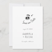 Whimsical Hand getrokken Cherry Kleding Kleur QR C Save The Date (Voorkant)