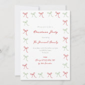 Whimsical Hand Getrokken Coquette Bows Christmas P Kaart (Voorkant)