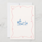 Whimsical Hand getrokken Couple's Douche Kaart (Achterkant)