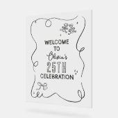 Whimsical hand getrokken crème cocktail viering acryl bord (Hoek)