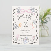 Whimsical Hand getrokken Cupido Scribble Bow Bruil Kaart (Staand voorkant)