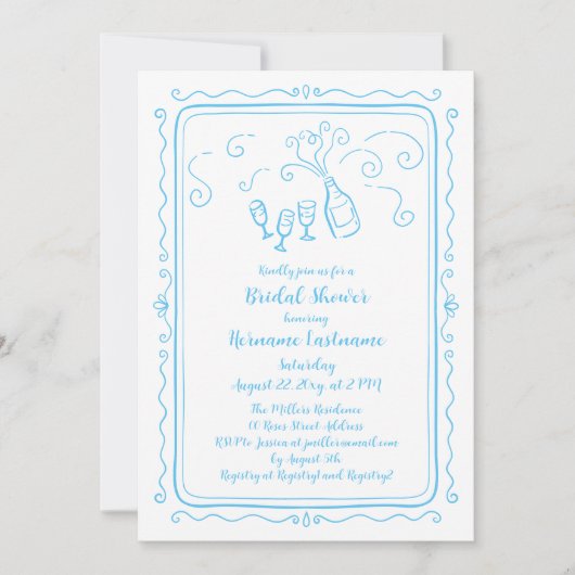 Whimsical Hand getrokken Doodle Custom Vrijgezelle Kaart (Voorkant)