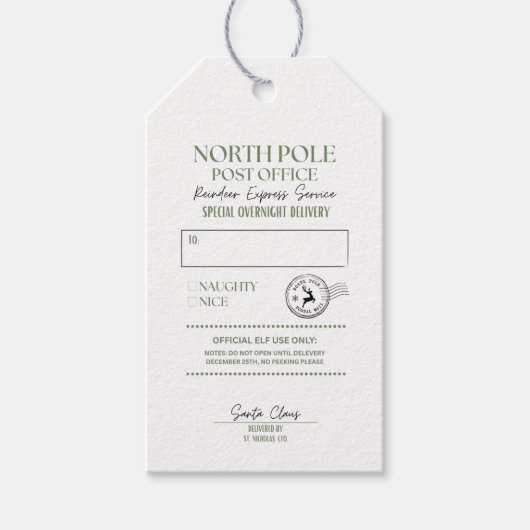 Whimsical Hand getrokken Doodle Noordpool Express Cadeaulabel (Voorkant)