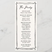 Whimsical Hand getrokken Doodles bruiloft Programma (Achterkant)