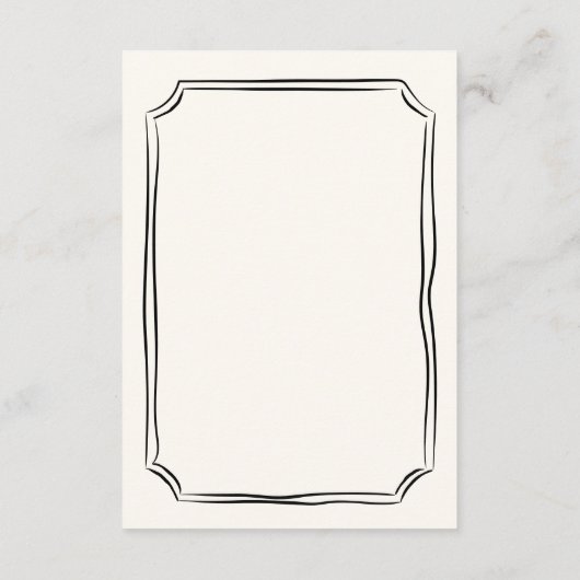 Whimsical Hand getrokken eigenzinnige bruiloft inf Informatiekaartje (Achterkant)