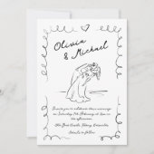 Whimsical Hand getrokken eigenzinnige bruiloft uit Kaart (Voorkant)