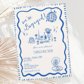 Whimsical Hand getrokken eigenzinnige golvende ver Kaart