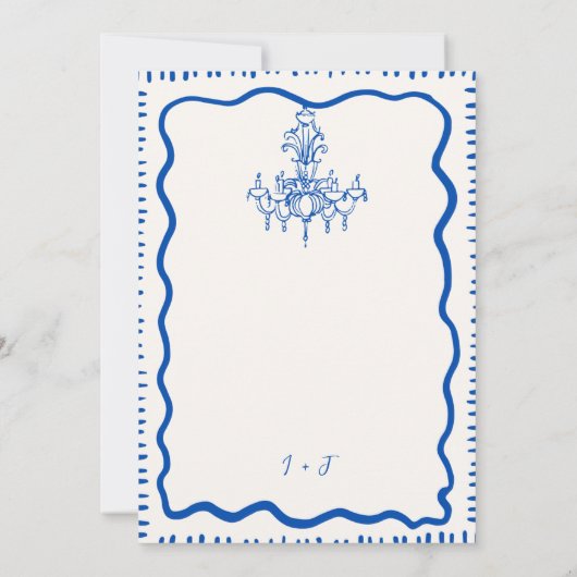 Whimsical Hand getrokken eigenzinnige golvende ver Kaart (Achterkant)