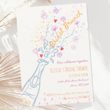 Whimsical Hand getrokken Floral Scribble Bridal Br
