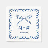 Whimsical Hand getrokken golvende grens boog serve Servet (Voorkant)