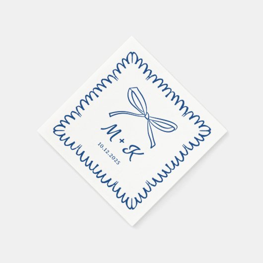 Whimsical Hand getrokken golvende grens boog serve Servet (Hoek)