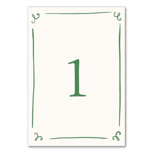 Whimsical Hand getrokken groen Kaart (Voorkant)