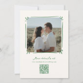 Whimsical Hand Getrokken Groen Sla de Datum QR Cod Kaart (Achterkant)